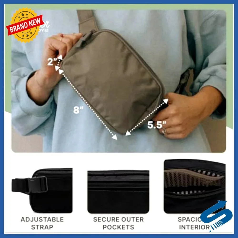 Compact Diaper Belt Bag Fanny Pack Crossbody Portable Water-Resistant
